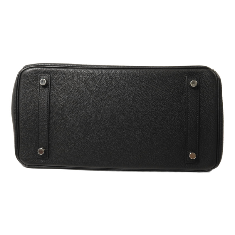 HERMES Togo皮革Birkin 30銀扣手挽袋Noir-3