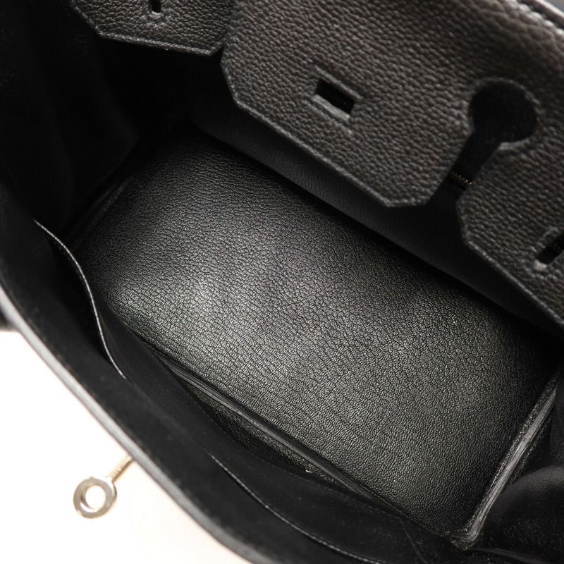 HERMES Togo皮革Birkin 30銀扣手挽袋Noir-4