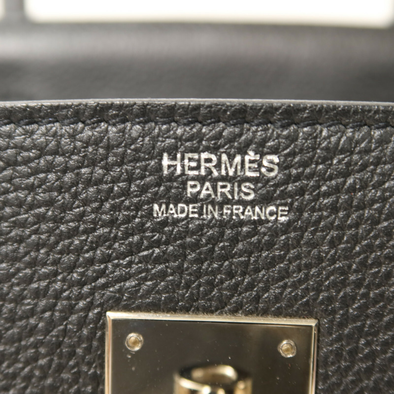 HERMES Togo皮革Birkin 30銀扣手挽袋Noir-5