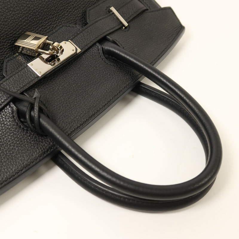 HERMES Togo皮革Birkin 30銀扣手挽袋Noir-7