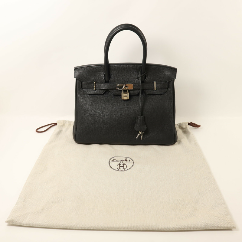 HERMES Togo皮革Birkin 30銀扣手挽袋Noir-8