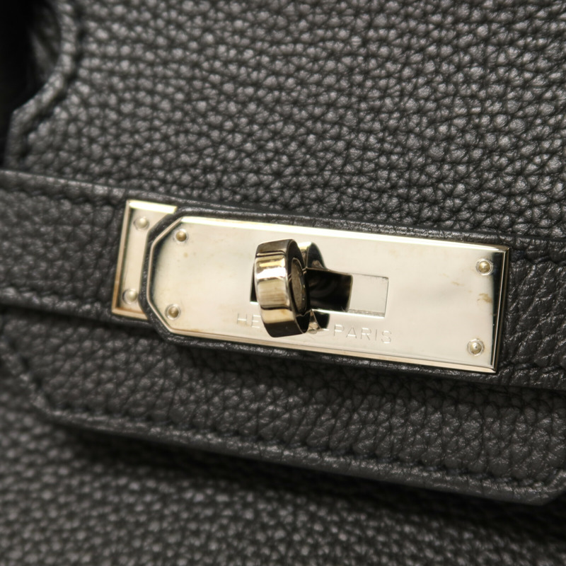 HERMES Togo皮革Birkin 30銀扣手挽袋Noir-9