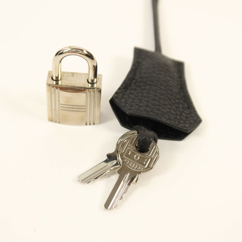 HERMES Togo皮革Birkin 30銀扣手挽袋Noir-10