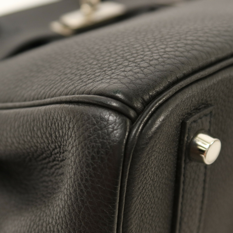 HERMES Togo皮革Birkin 30銀扣手挽袋Noir-11