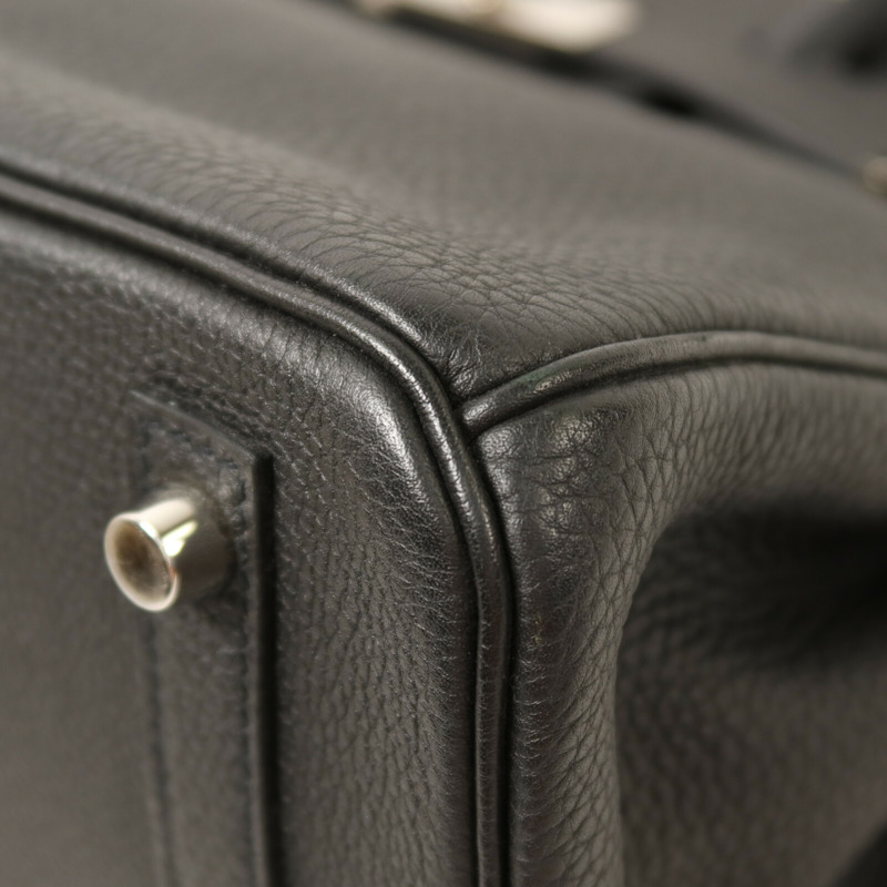 HERMES Togo皮革Birkin 30銀扣手挽袋Noir-12