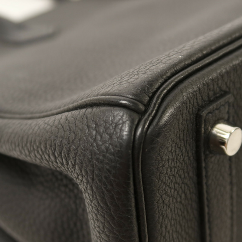HERMES Togo皮革Birkin 30銀扣手挽袋Noir-13