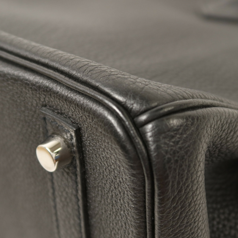 HERMES Togo皮革Birkin 30銀扣手挽袋Noir-14