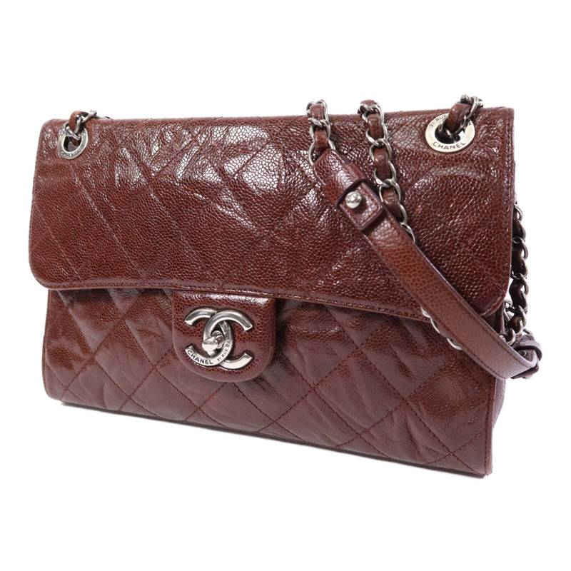 CHANEL 牛皮皮革Chain Shoulder Bag銀扣鏈帶肩背袋-2