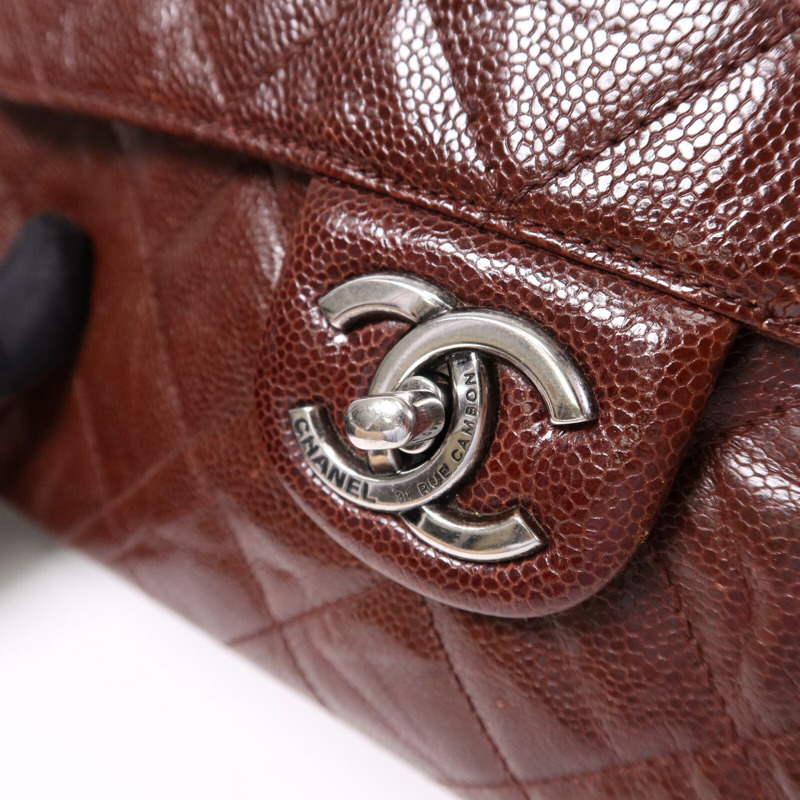 CHANEL 牛皮皮革Chain Shoulder Bag銀扣鏈帶肩背袋-6