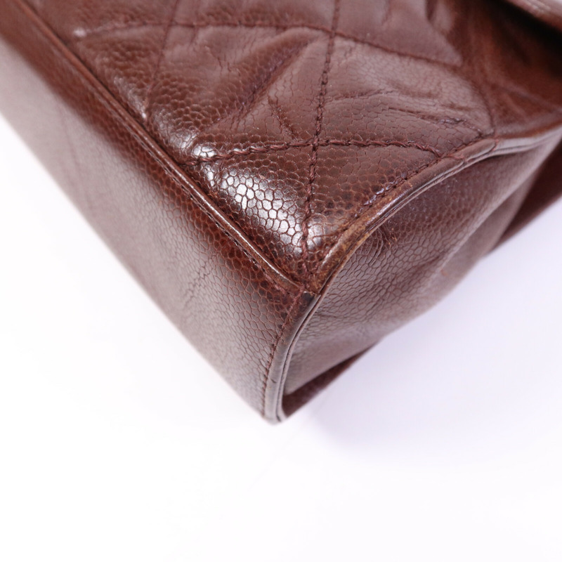 CHANEL 牛皮皮革Chain Shoulder Bag銀扣鏈帶肩背袋-9