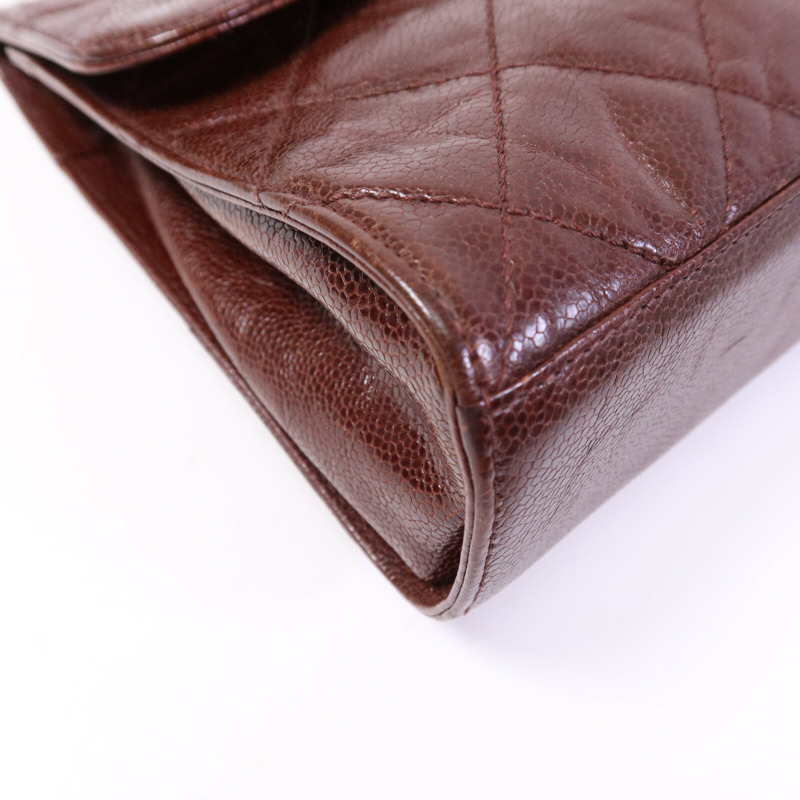 CHANEL 牛皮皮革Chain Shoulder Bag銀扣鏈帶肩背袋-10