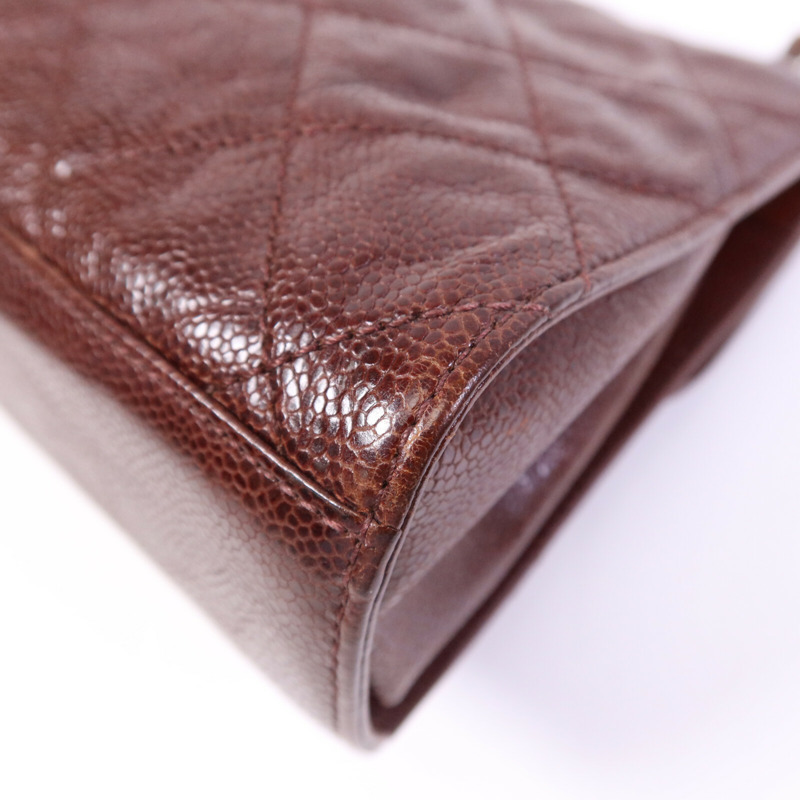 CHANEL 牛皮皮革Chain Shoulder Bag銀扣鏈帶肩背袋-11