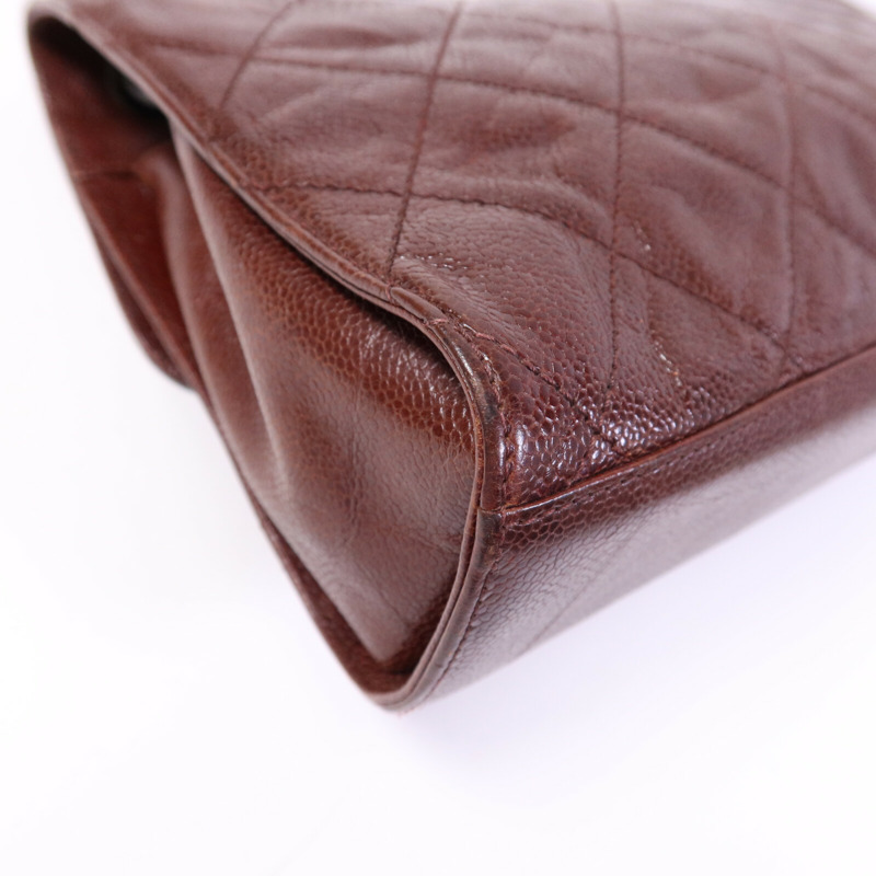 CHANEL 牛皮皮革Chain Shoulder Bag銀扣鏈帶肩背袋-12