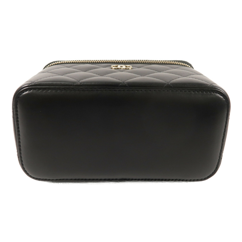 CHANEL 羊皮皮革Top Handle Vanity Case金扣鏈帶手挽肩背兩用袋-3