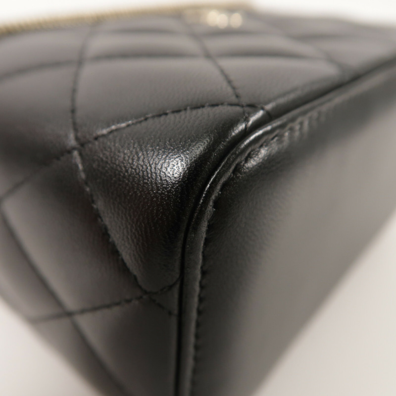 CHANEL 羊皮皮革Top Handle Vanity Case金扣鏈帶手挽肩背兩用袋-11