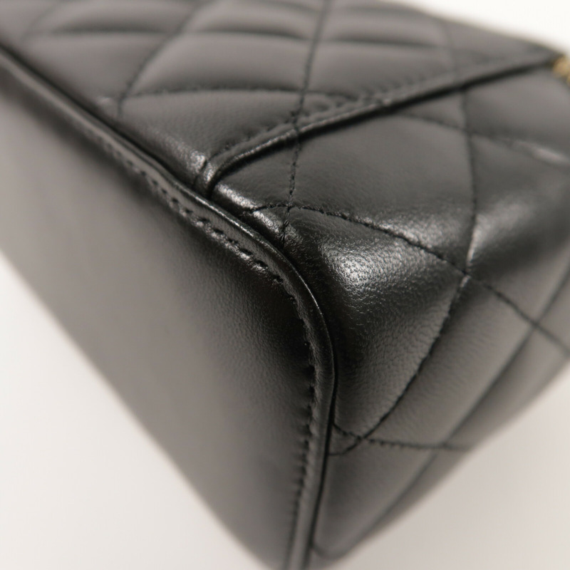 CHANEL 羊皮皮革Top Handle Vanity Case金扣鏈帶手挽肩背兩用袋-14