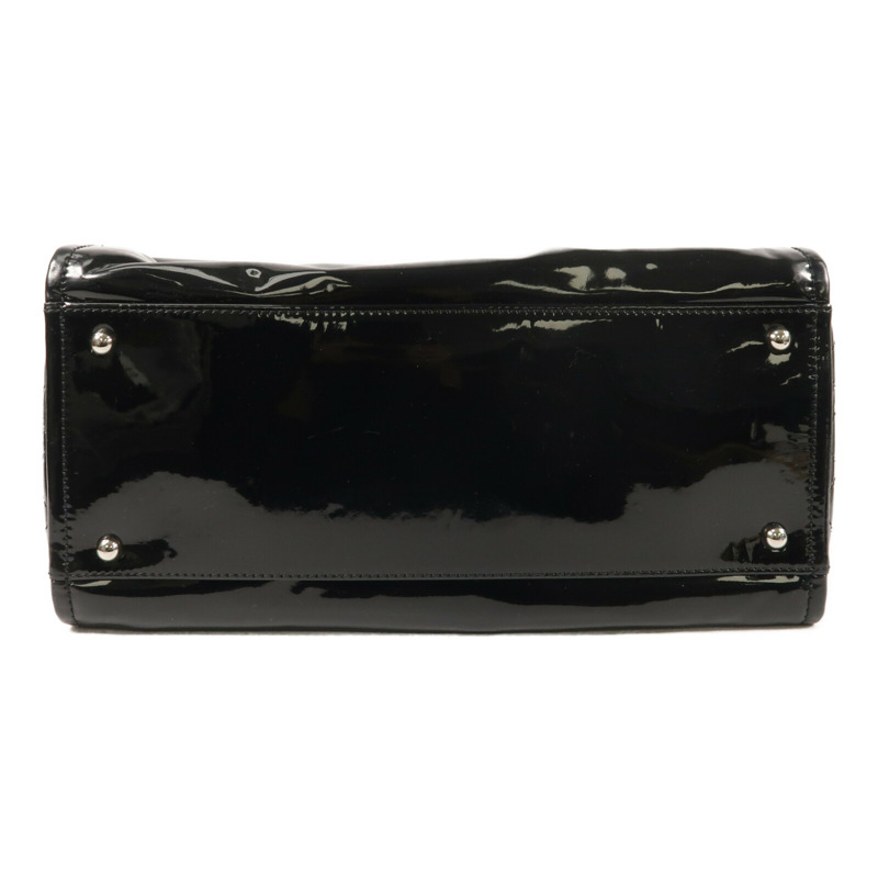 CHANEL 漆皮/牛皮皮革/Totebag銀扣肩背袋-3