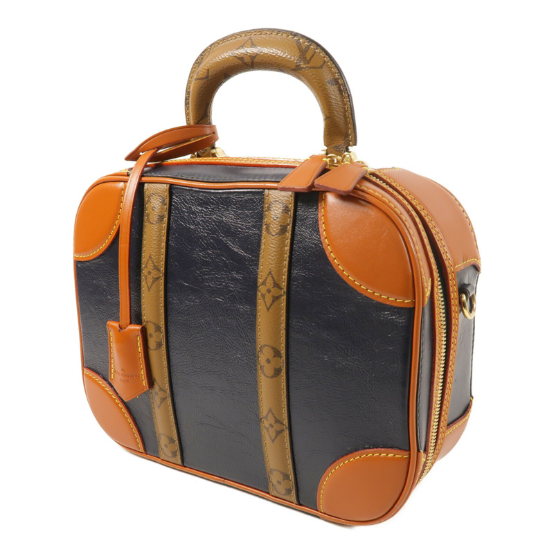 LOUIS VUITTON Monogram Reverse/牛皮皮革Valisette PM金扣手挽肩背兩用袋-1