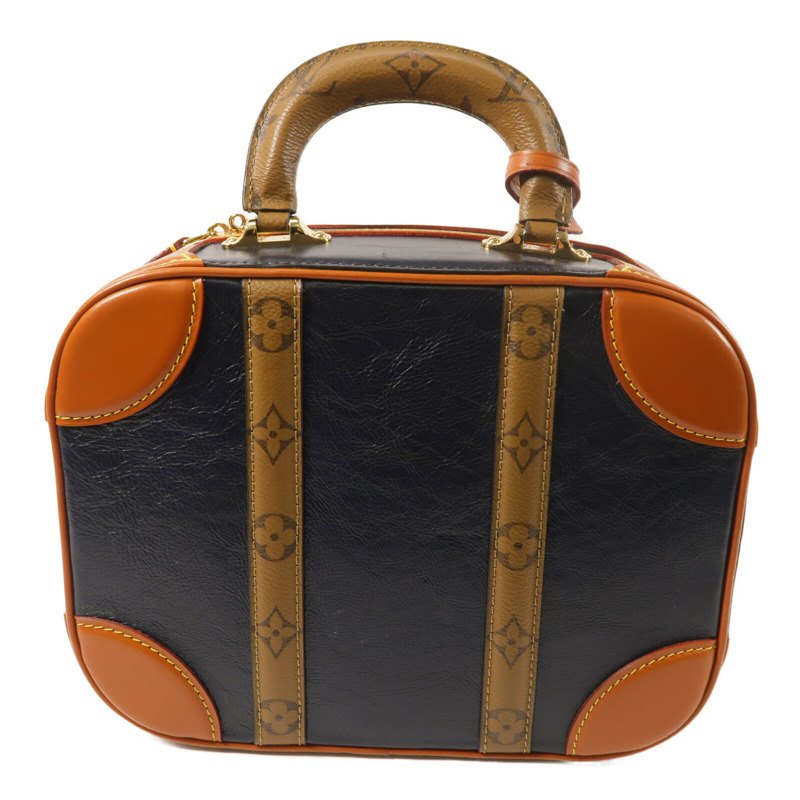 LOUIS VUITTON Monogram Reverse/牛皮皮革Valisette PM金扣手挽肩背兩用袋-2