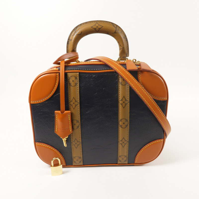 LOUIS VUITTON Monogram Reverse/牛皮皮革Valisette PM金扣手挽肩背兩用袋-9