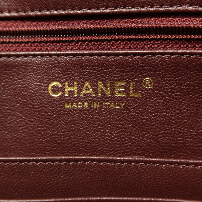 CHANEL 牛皮皮革Chain Shoulder金扣鏈帶肩背袋-5