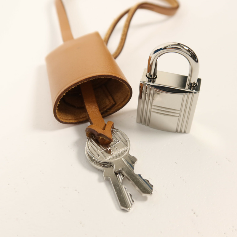 HERMES 帆布Herbag MM銀扣手挽肩背兩用袋Blue Izmir-10