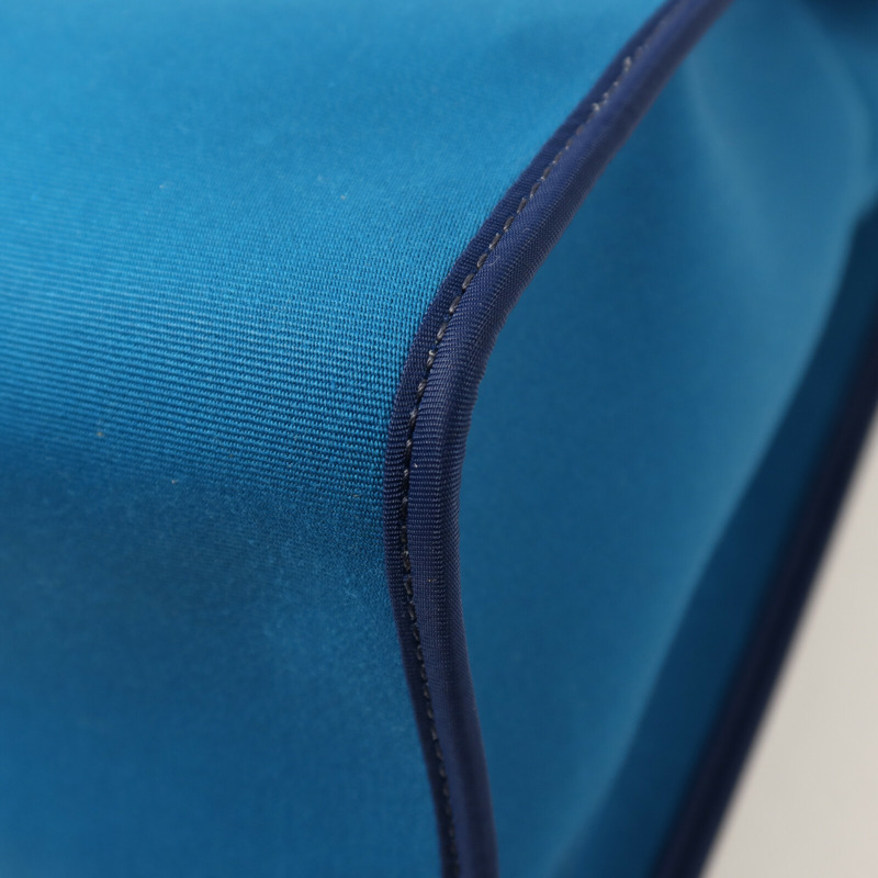 HERMES 帆布Herbag MM銀扣手挽肩背兩用袋Blue Izmir-14