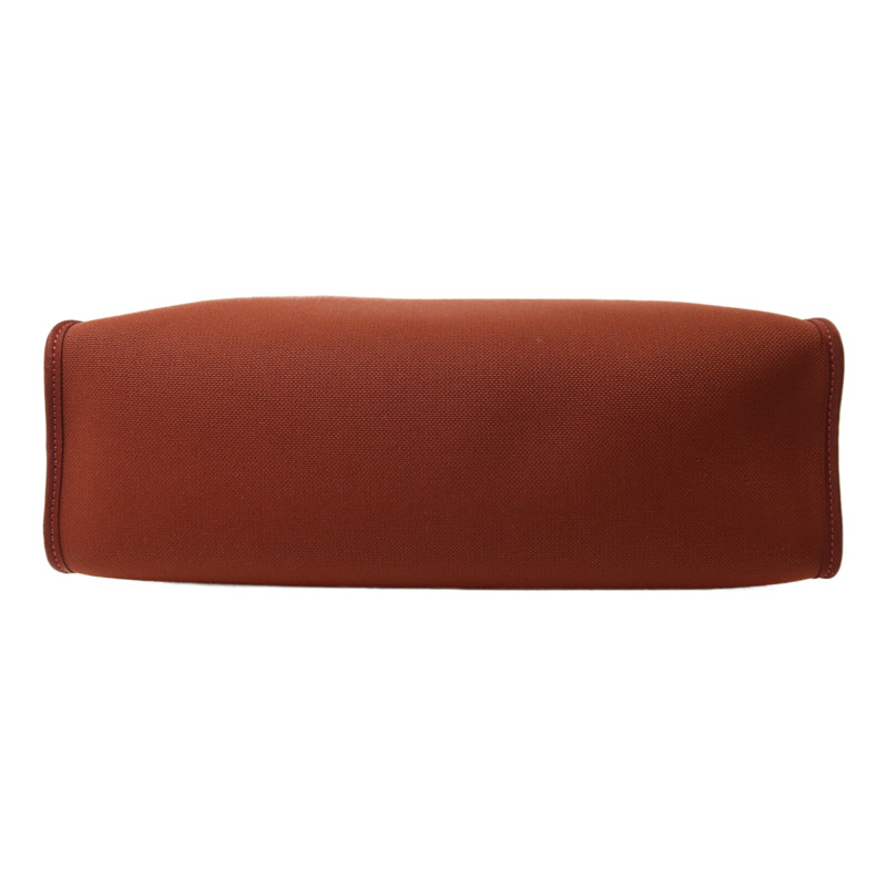 HERMES 帆布Herbag PM銀扣手挽肩背兩用袋Brique-3