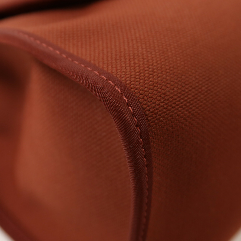 HERMES 帆布Herbag PM銀扣手挽肩背兩用袋Brique-13