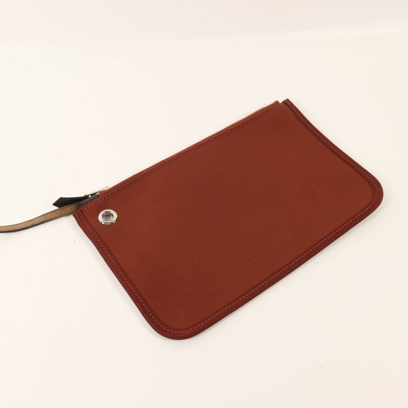 HERMES 帆布Herbag PM銀扣手挽肩背兩用袋Brique-15