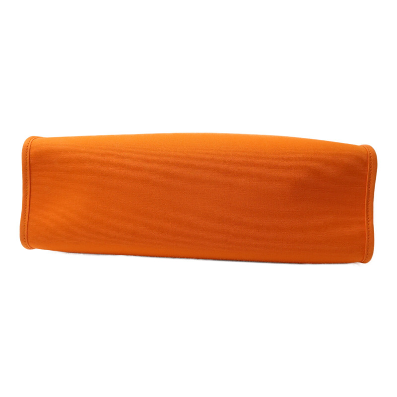 HERMES 帆布Herbag PM銀扣手挽肩背兩用袋Orange-3