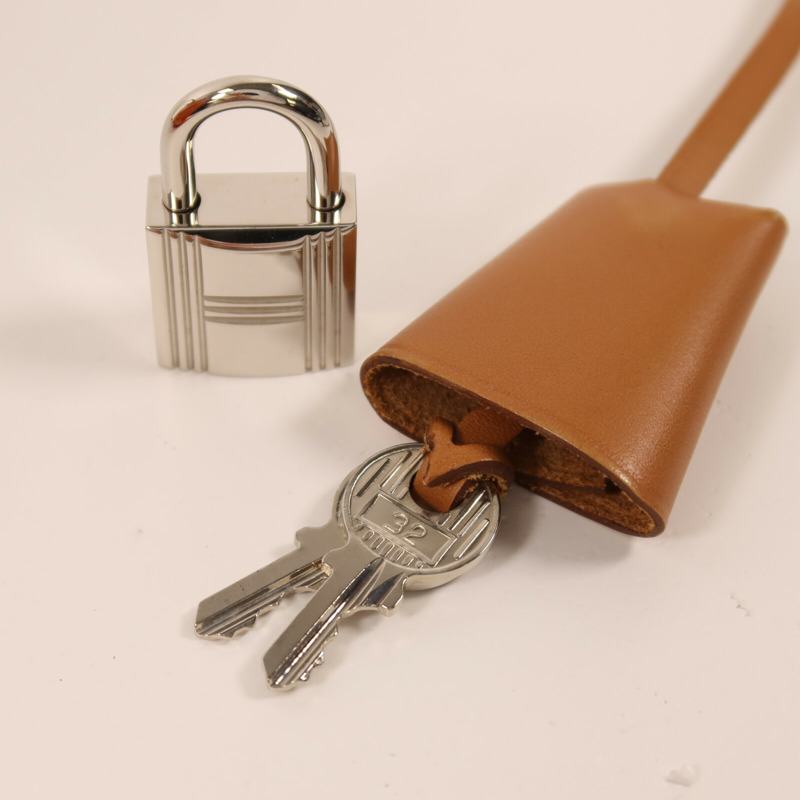 HERMES 帆布Herbag PM銀扣手挽肩背兩用袋Orange-7