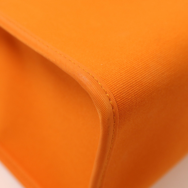 HERMES 帆布Herbag PM銀扣手挽肩背兩用袋Orange-8