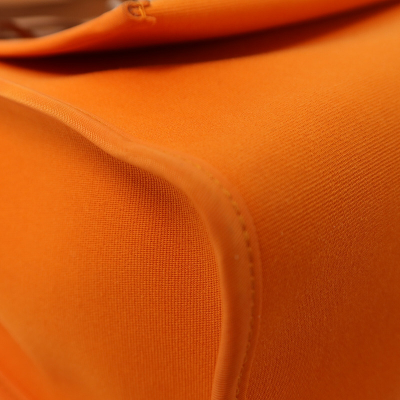 HERMES 帆布Herbag PM銀扣手挽肩背兩用袋Orange-10