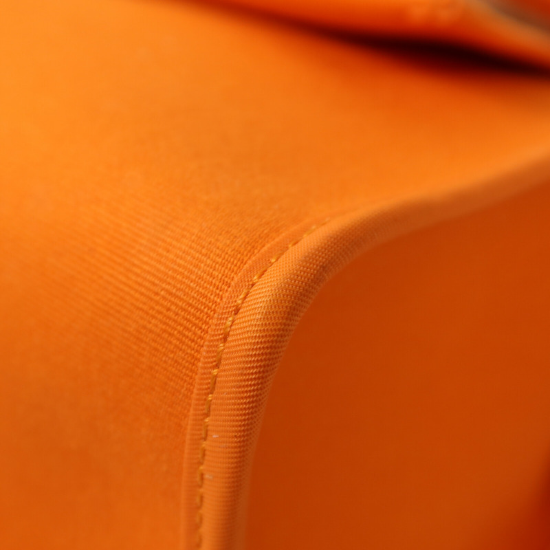 HERMES 帆布Herbag PM銀扣手挽肩背兩用袋Orange-11