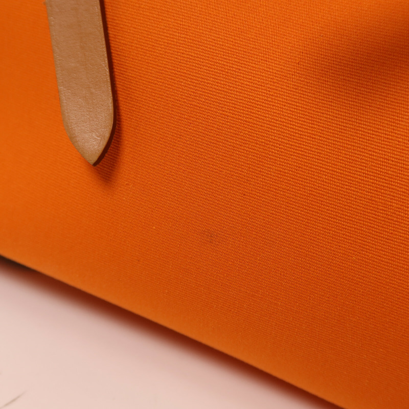 HERMES 帆布Herbag PM銀扣手挽肩背兩用袋Orange-15