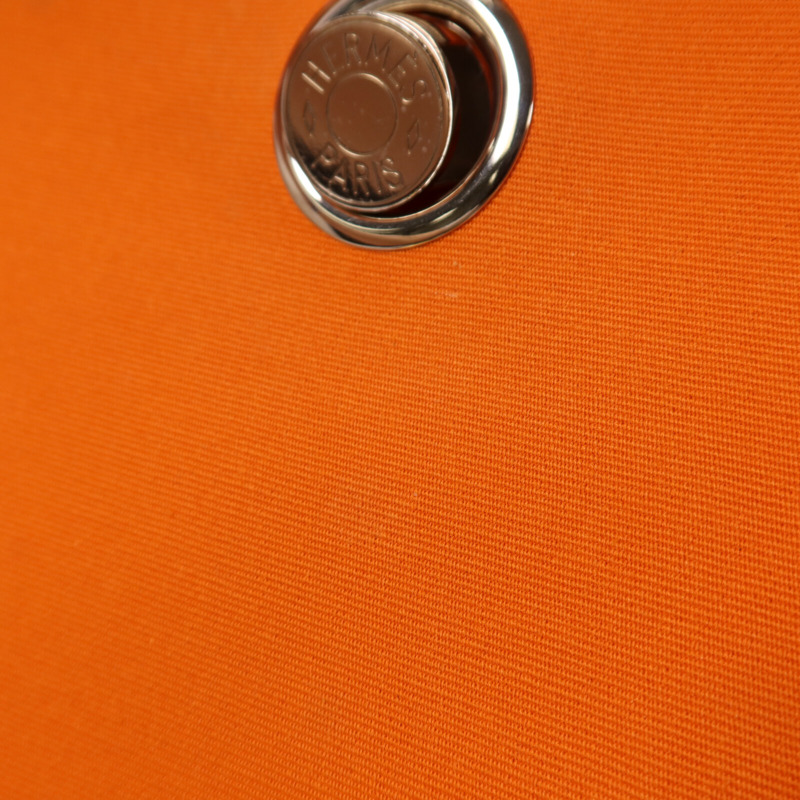 HERMES 帆布Herbag PM銀扣手挽肩背兩用袋Orange-16