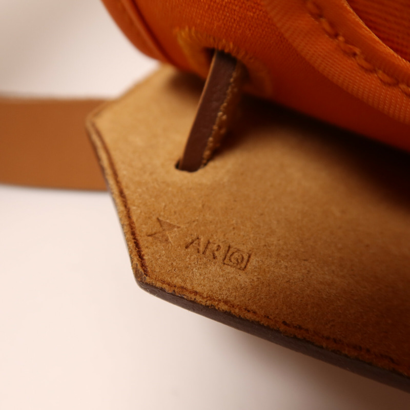 HERMES 帆布Herbag PM銀扣手挽肩背兩用袋Orange-19