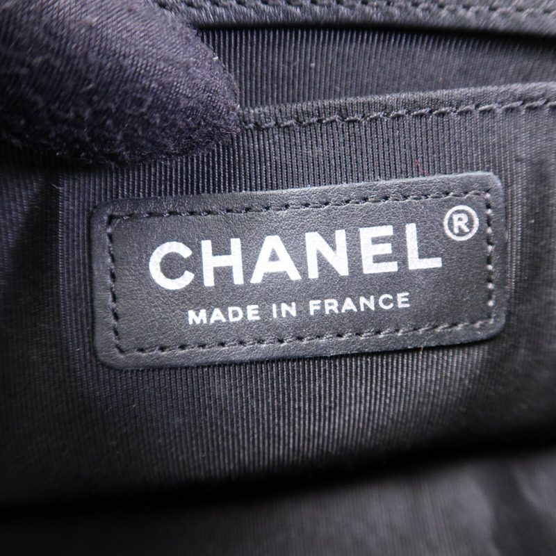 CHANEL 牛皮皮革Boy 20銀扣鏈帶肩背袋-5