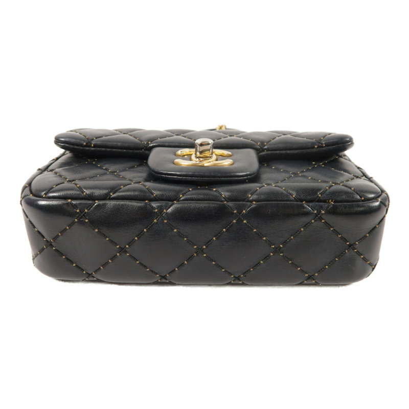 CHANEL 羊皮皮革Chain Shoulder金扣鏈帶肩背袋-3