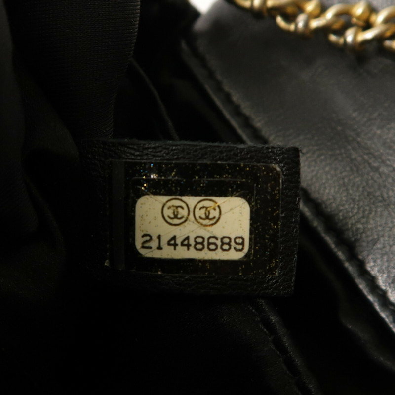 CHANEL 羊皮皮革Chain Shoulder金扣鏈帶肩背袋-6