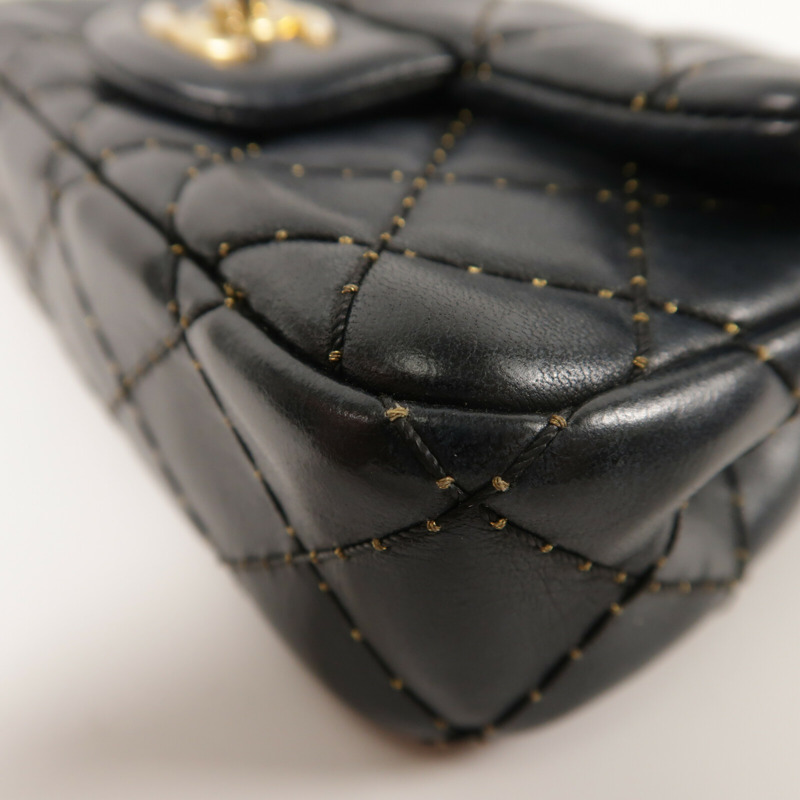 CHANEL 羊皮皮革Chain Shoulder金扣鏈帶肩背袋-10