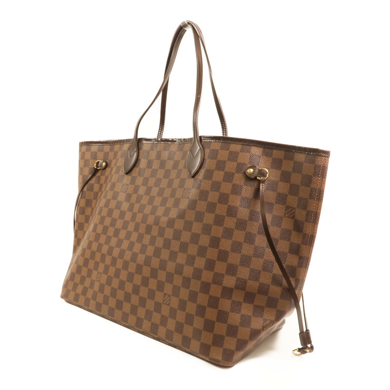 LOUIS VUITTON Damier Neverfull GM金扣肩背袋-2