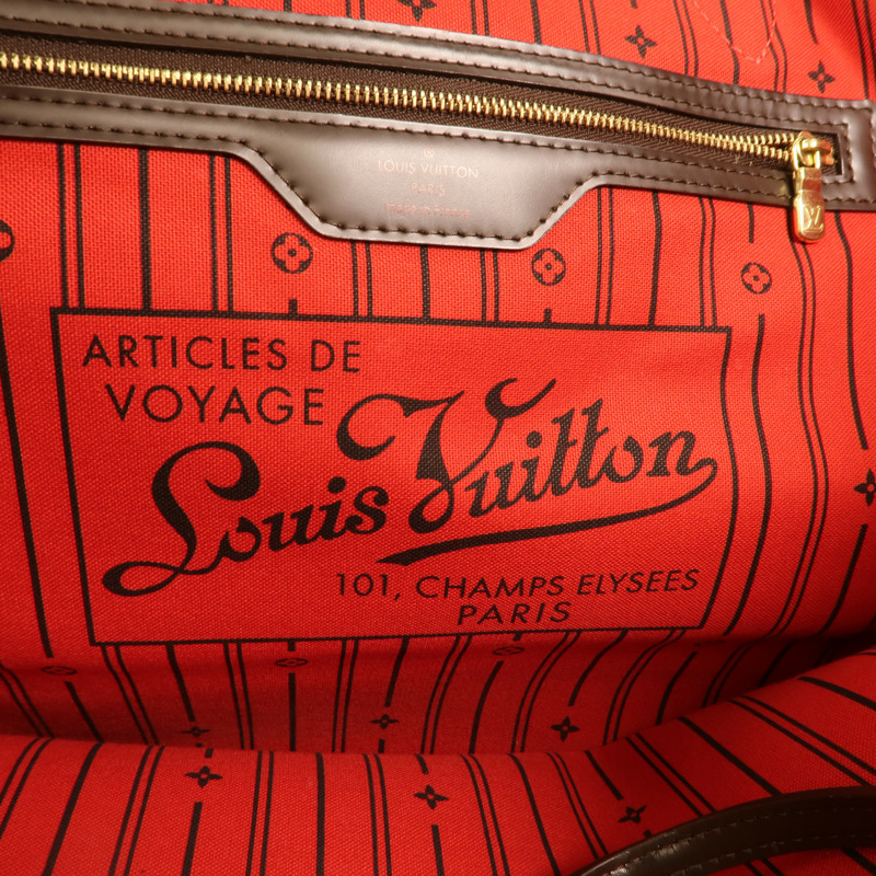 LOUIS VUITTON Damier Neverfull GM金扣肩背袋-6