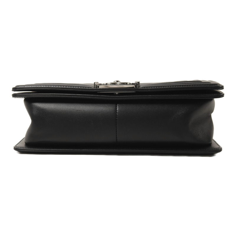 CHANEL 羊皮皮革Boy 25銀扣鏈帶肩背袋-3