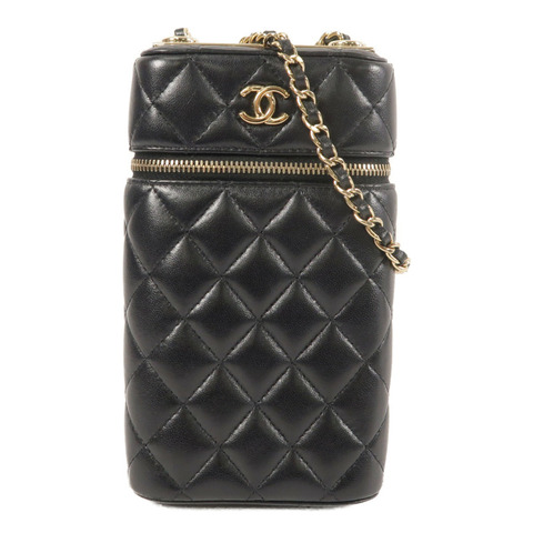 CHANEL 羊皮皮革Phone Case金扣鏈帶肩背袋