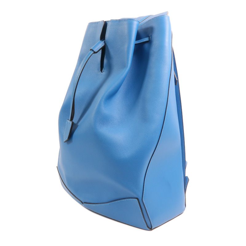 HERMES Evercolor皮革Flash Sailor Backpack銀扣背包Bleu Hydra-2