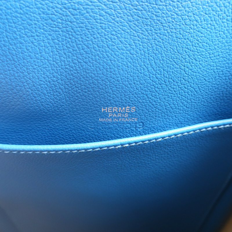 HERMES Evercolor皮革Flash Sailor Backpack銀扣背包Bleu Hydra-5
