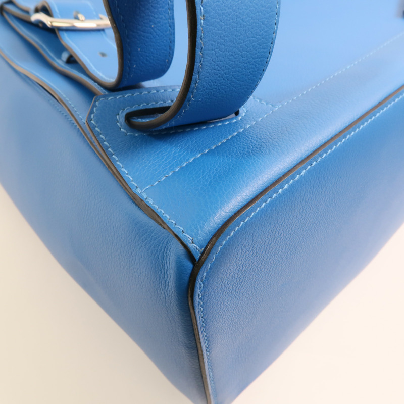HERMES Evercolor皮革Flash Sailor Backpack銀扣背包Bleu Hydra-14