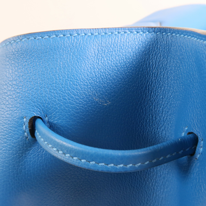 HERMES Evercolor皮革Flash Sailor Backpack銀扣背包Bleu Hydra-15